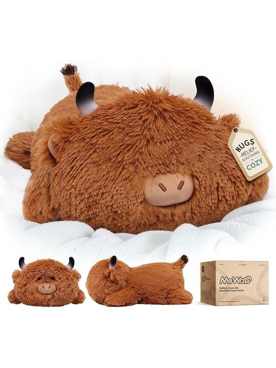 Other - Highland Cow Plush Pillow 13 Fluffy Huggable Stuffed Animal Cute Decor